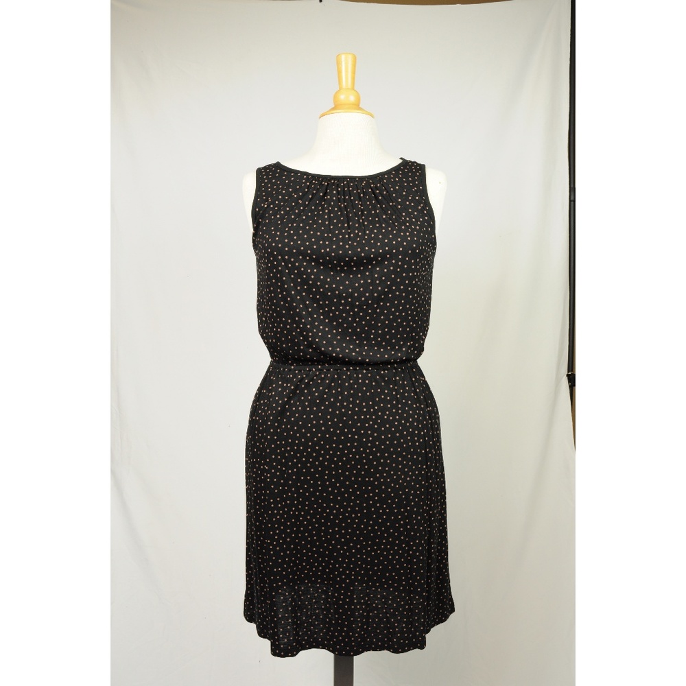 Loft beige and black polka dot dress XS
